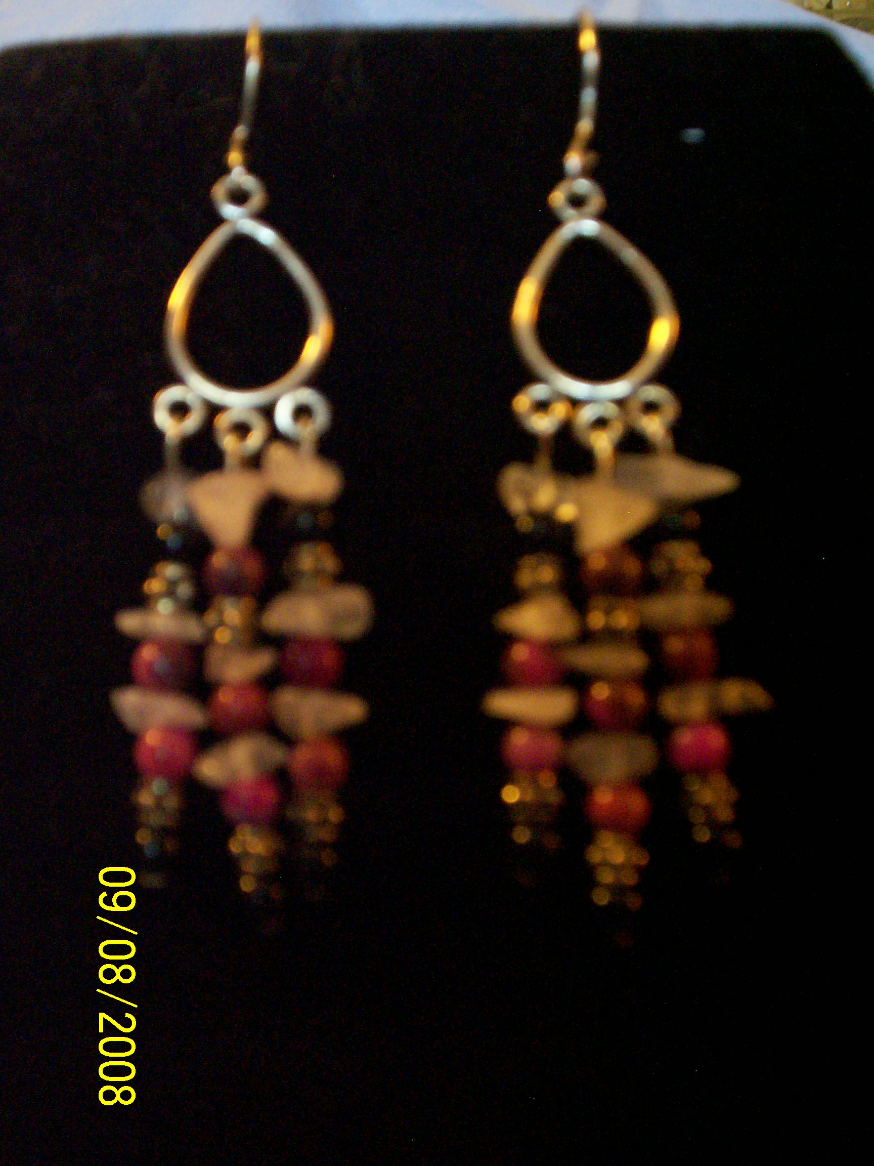 Rose Quartz, Rhodonite & S. Silver Dangles -$11.50